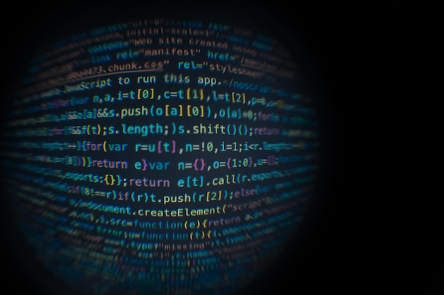 Softwareontwikkelaar code Abstract computer script code Softwareontwikkelaars code programmeringsscherm