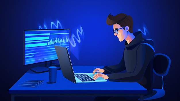 Softwareontwikkeling codering proces concept Programmer 3D