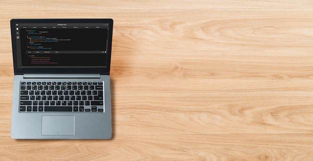 Softwareontwikkeling programmeren op het computerscherm voor modische applicaties