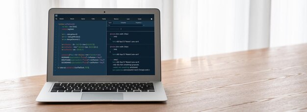 Softwareontwikkeling programmeren op het computerscherm voor modische applicaties
