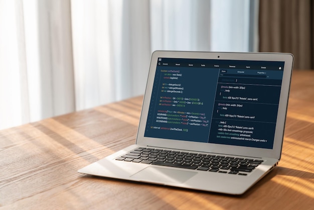 Softwareontwikkeling programmeren op het computerscherm voor modische applicaties