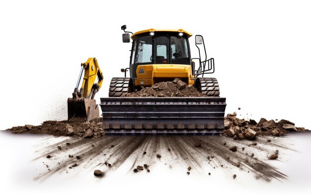 Photo soil compaction construction equipment on white background