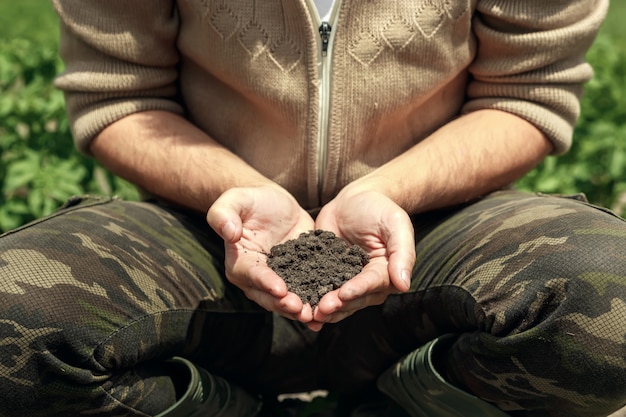 Soil in hand