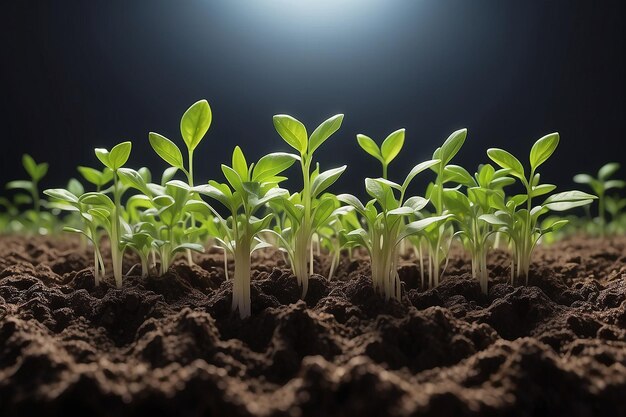 Фото Почва с прорастающими саженцами, созданными с помощью генеративных аи