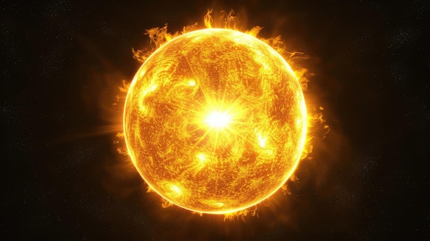 Solar CloseUp Kunstzinnige afbeelding van zonnevlekken en zonnevlammen