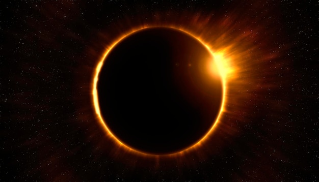 Photo solar eclipse in the dark space