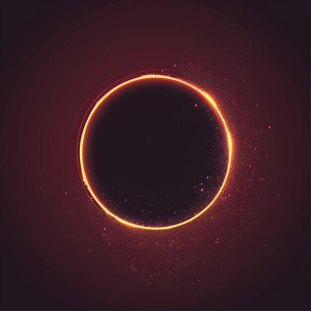 Solar eclipse in the night 3D illustration Space background