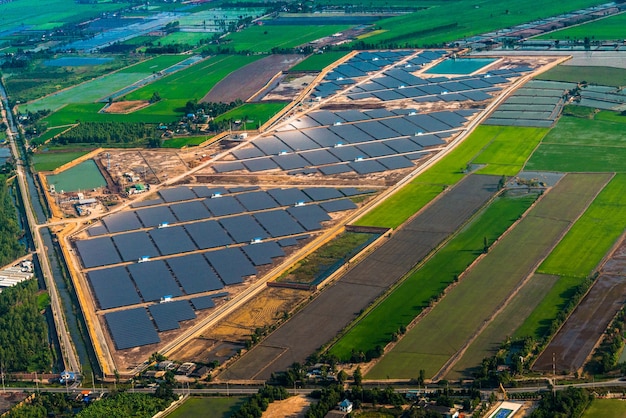 Solar farm, solar panels 