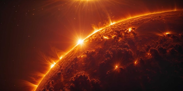 Solar flare erupting from the sun