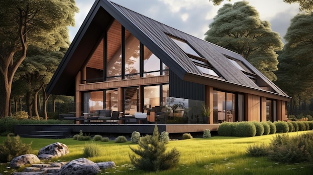 solar house HD 8K wallpaper Stock Photographic Image