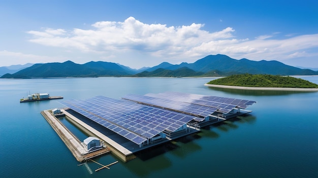 Solar Innovation Rows of Panels in a Sunlit Farm Clean Energy Concept