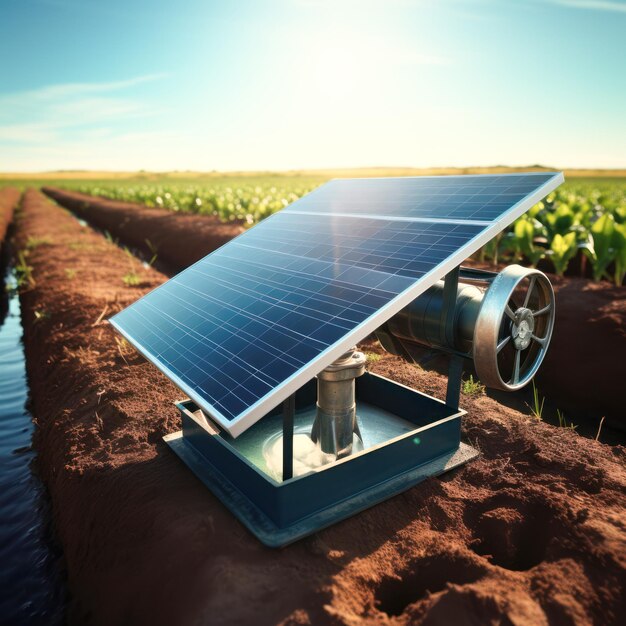 solar panel at agriculture field