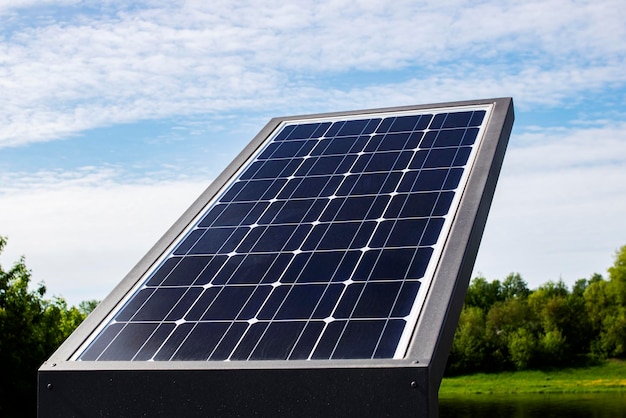 Solar panel on a blue sky background