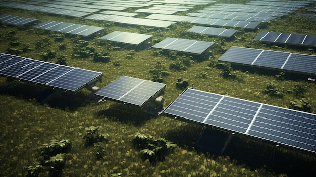 Photo solar panel field