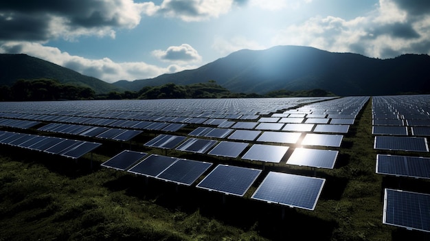 Photo solar panel field