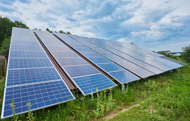 The solar panel generates green electricity