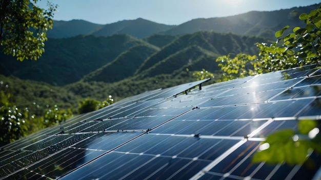 Solar Panel Installed on Mountain Peak