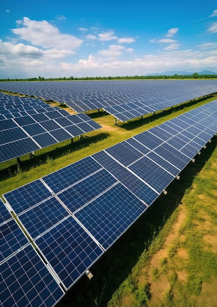 Solar panel plants clean energy AI Generated