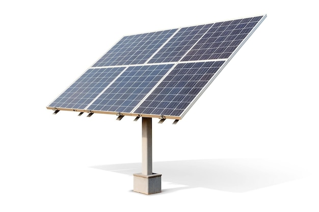 Solar Panel on Pole Isolated on Transparent Background AI