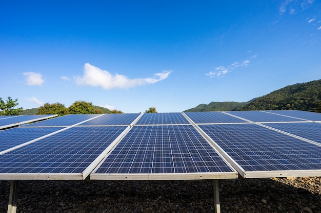 solar panel on sky background