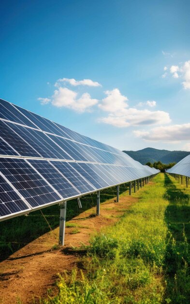 Solar panel in a sunlit field