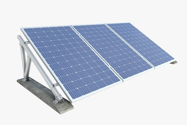 solar panel technology 3d render