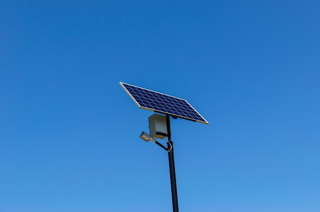 Solar panel on a top of  the pillar