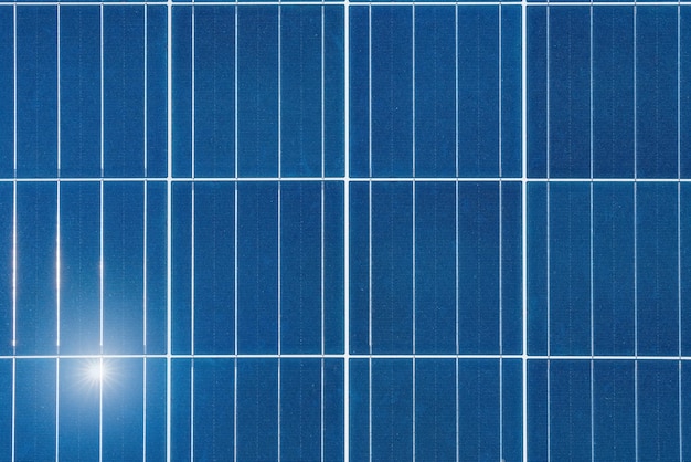 Solar panel with sun closeup clean energy texture of photovoltaic power