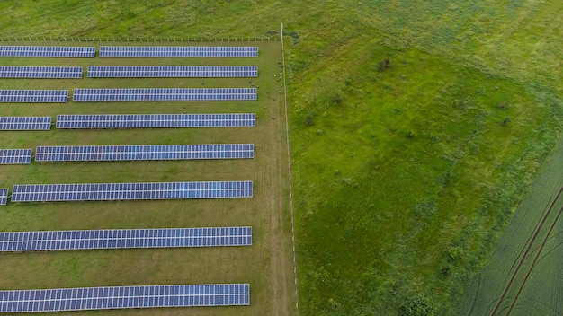 solar panels aerial view, Solar Panels Farm