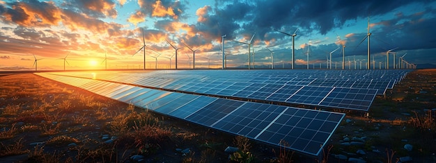 Solar panels are being installed at a solar farm