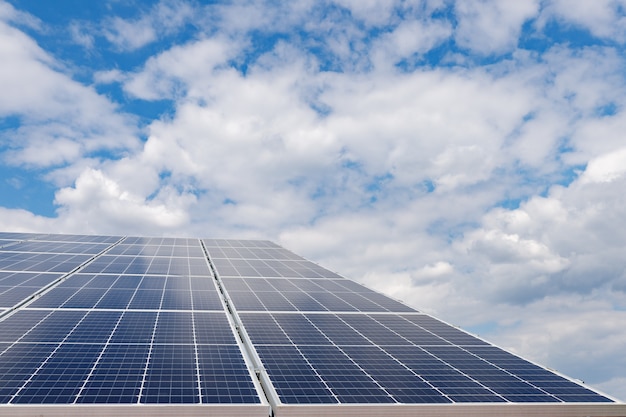 Solar panels and the blue sky