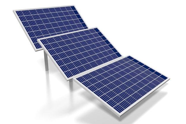 solar panels concept 3d illustration