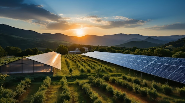 Solar panels on a farm