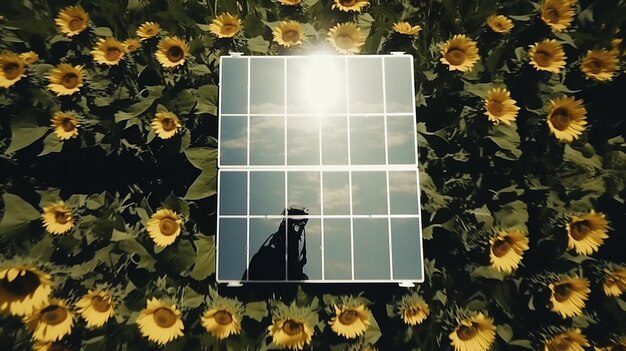  ⁇ 꽃  ⁇ 에 있는 태양광 패널