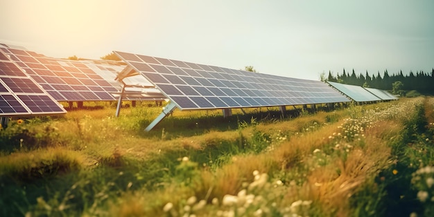 solar panels on a field