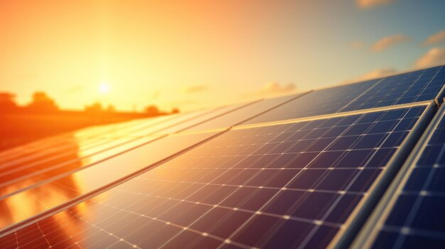 Foto panelli solari concetto di energia pulita verde