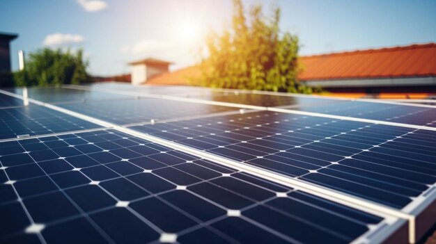 Solar panels on a home harnessing the power