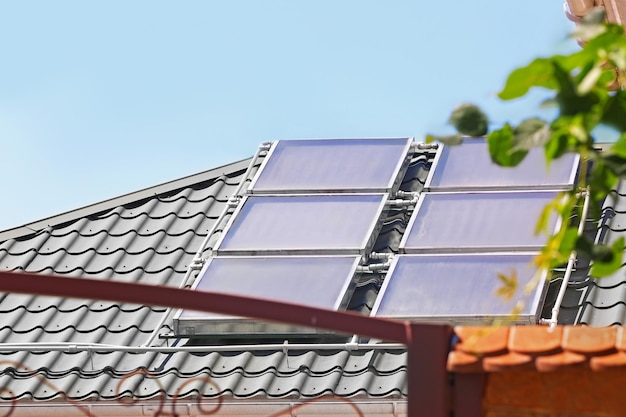 Solar panels on the house roof