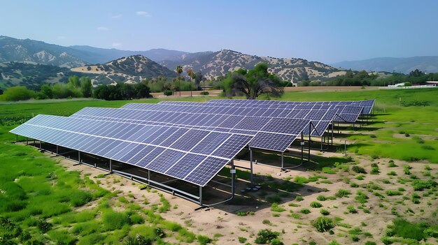 Photo solar panels installed in a field