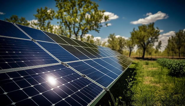 solar panels photovoltaics in solar farm