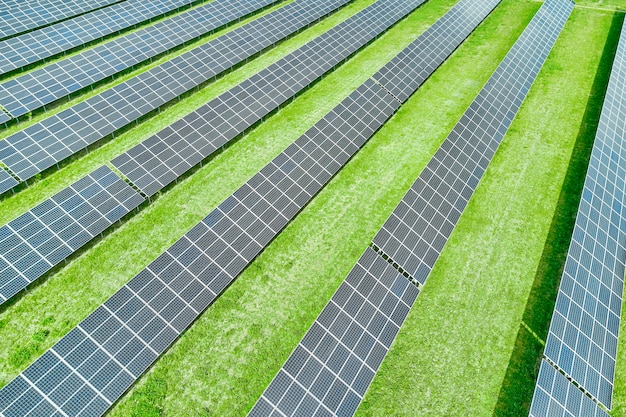 Solar panels producing green renewable energy