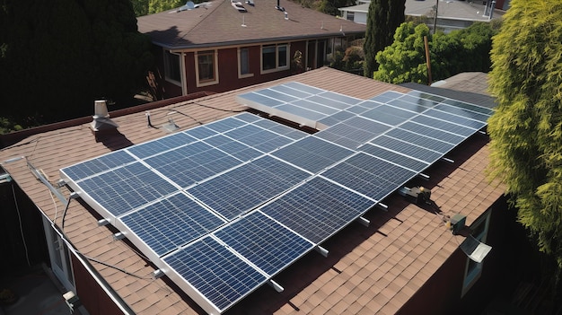 Photo solar panels on a roof in denver