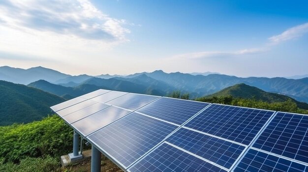 Photo solar panels on a roof of a house