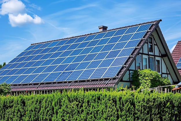 Solar panels on the roof of a house