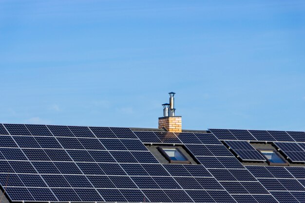 Solar panels on a roof