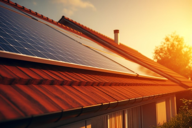 solar panels on a roof