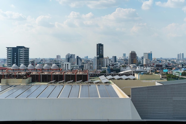 Solar panels on the roof