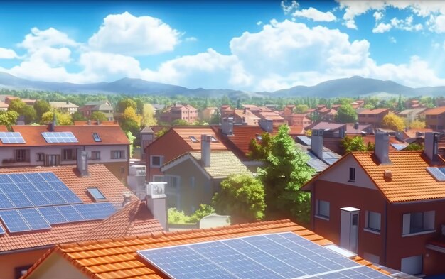 solar panels on rooftops