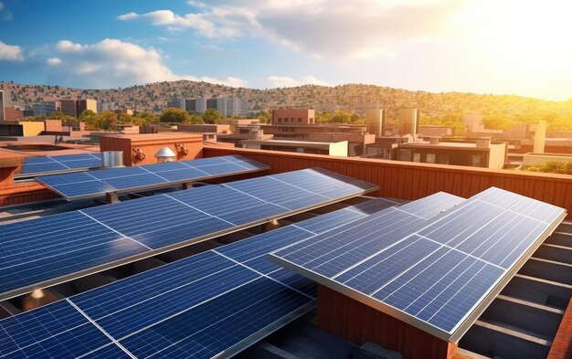 solar panels on rooftops