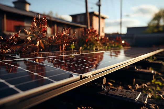 Solar panels in a rural area Photovoltaic cells